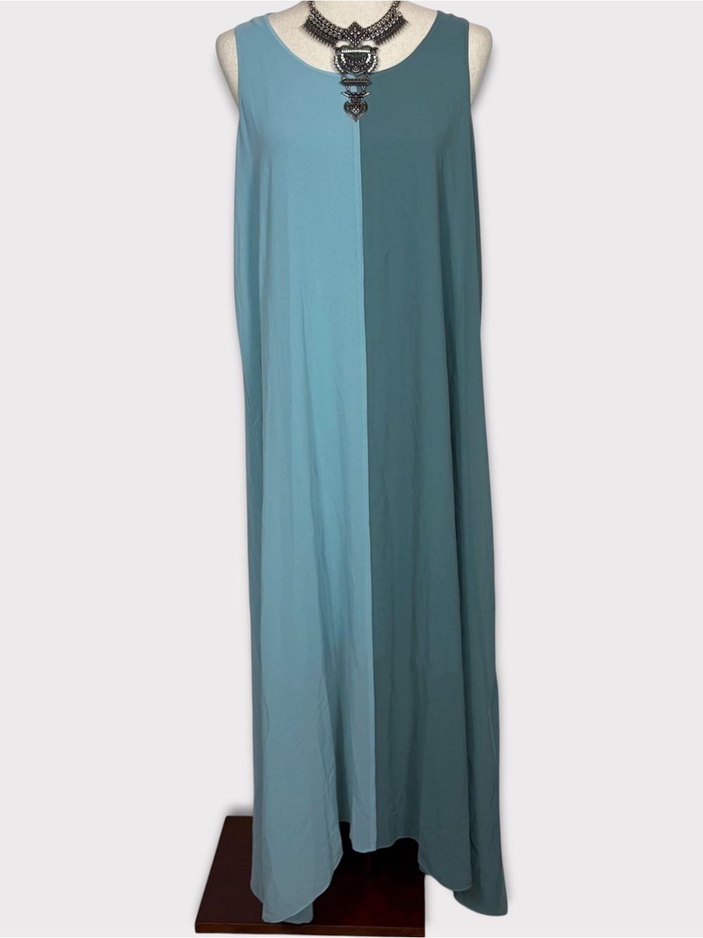 Wynne Layers Colorblock Maxi Dress Medium Lagenlook Minimalist Flowy